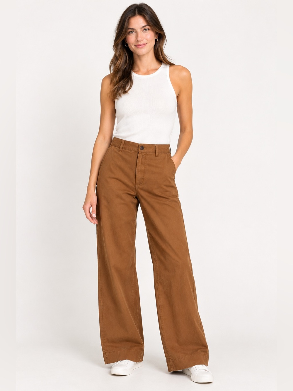 J. Crew Womens High Waist Chino Pants Rust Tan Preppy SZ 24